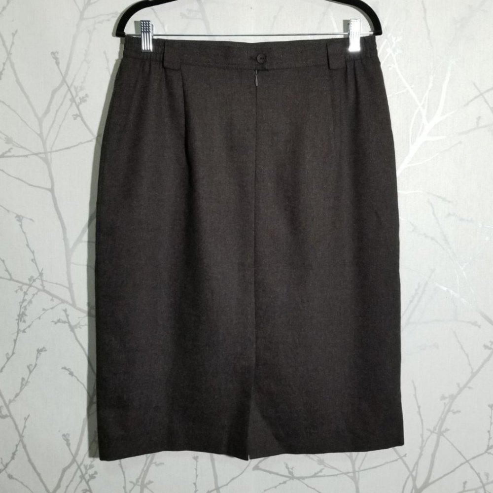 Eugen Klein Brown Wool Blend Midi Pencil Skirt